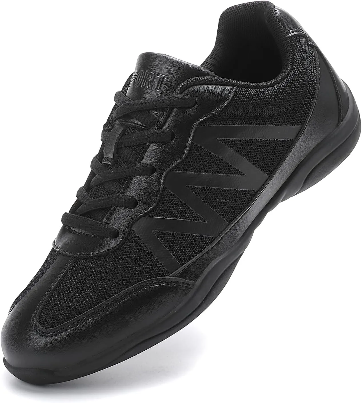 Girls Cheer Shoes Black Breathable Cheerleading Shoes Non-Slip for Cheer Competitions, Practice, Dance, Gymnastics Size Little Kid 12 to Women 11.5