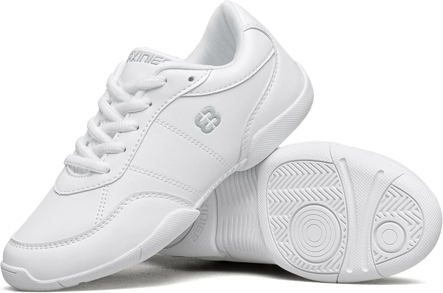 Girls White Cheerleading Shoes Lightweight Youth Cheer Competition Sneakers Kids Training Tennis Shoes