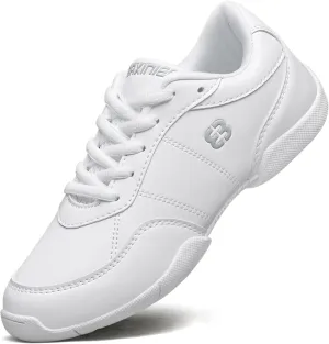 Girls White Cheerleading Shoes Lightweight Youth Cheer Competition Sneakers Kids Training Tennis Shoes