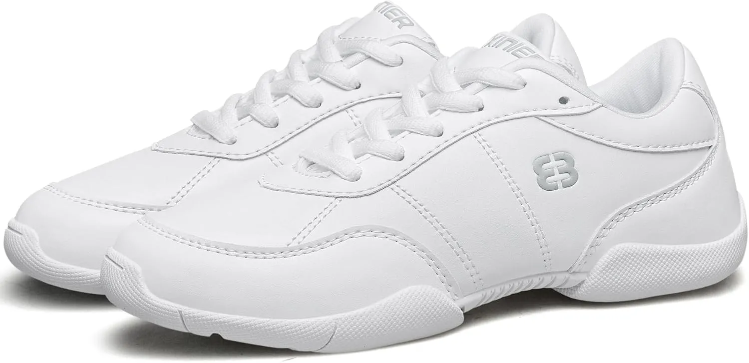Girls White Cheerleading Shoes Lightweight Youth Cheer Competition Sneakers Kids Training Tennis Shoes