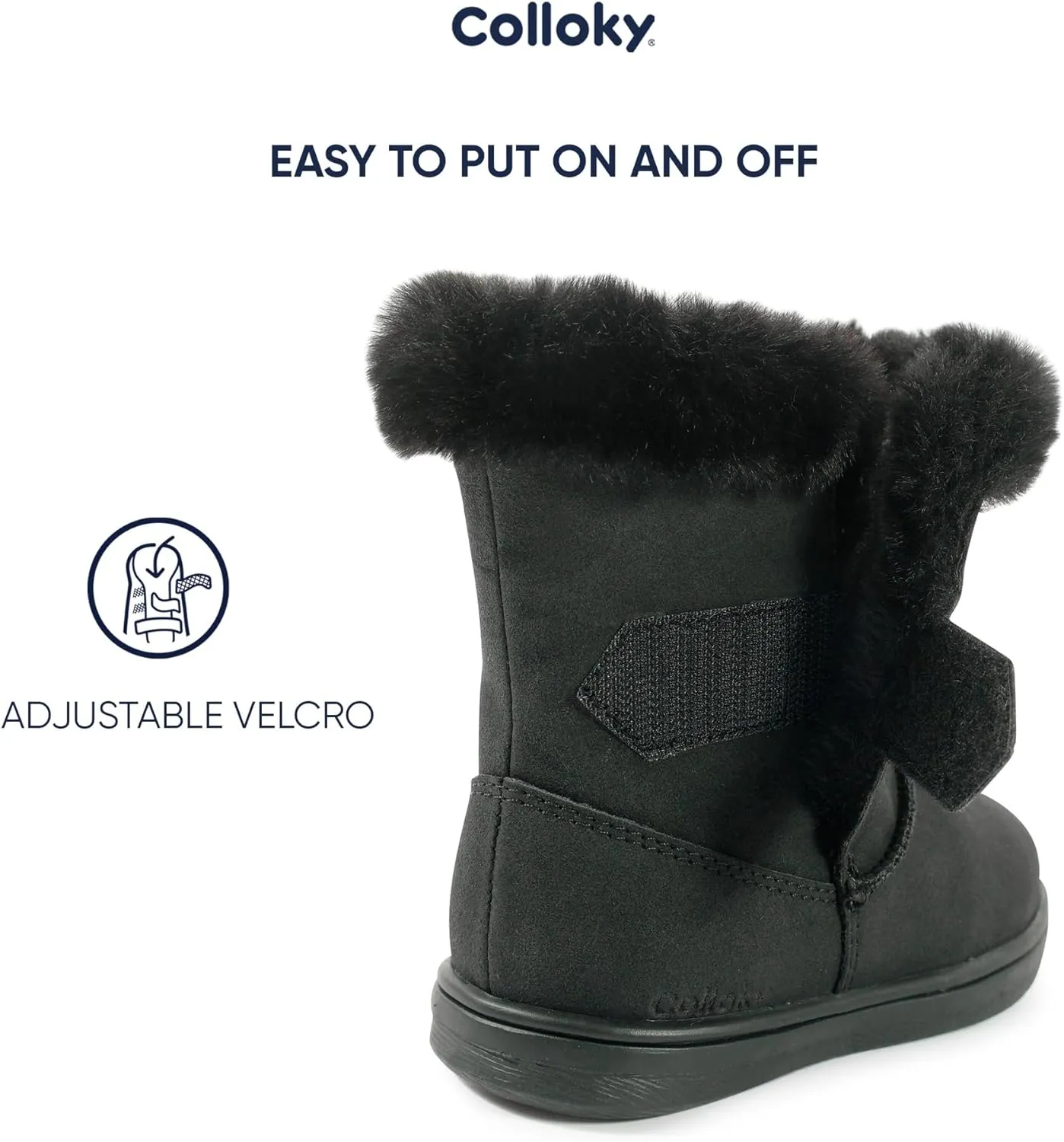 Girls Winter Boots – Faux Fur Lining, Durable Eco-Leather, Easy Hook-and-Loop Closure, Stylish and Warm for Toddlers