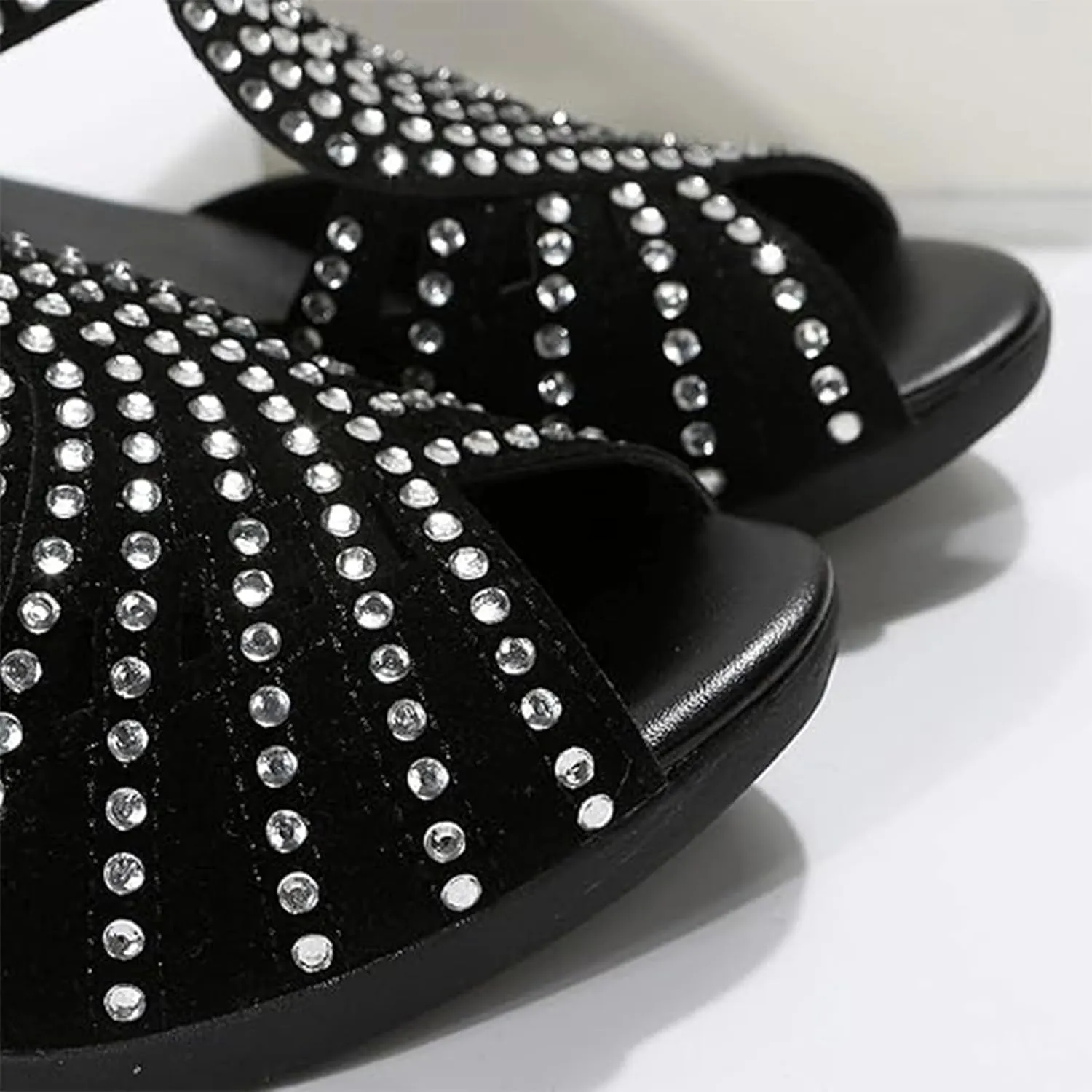 Glow Step Orthopedic Sandals,Glow Step Orthopedic Low Heel Cut-Out Sandals,Sparkly Rhinestone Low Wedge Heel Shoes For Women Open Toe Dress Cut Out Shoes Comfortable Dressy Summer Vacation