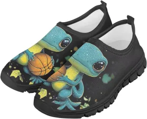 GOSTONG Boys Girls Slip On Sneakers Little Big Kids Casual Gym Tennis Shoes Lightweight Non Slip Walking Shoes Black Sole Size 11-15