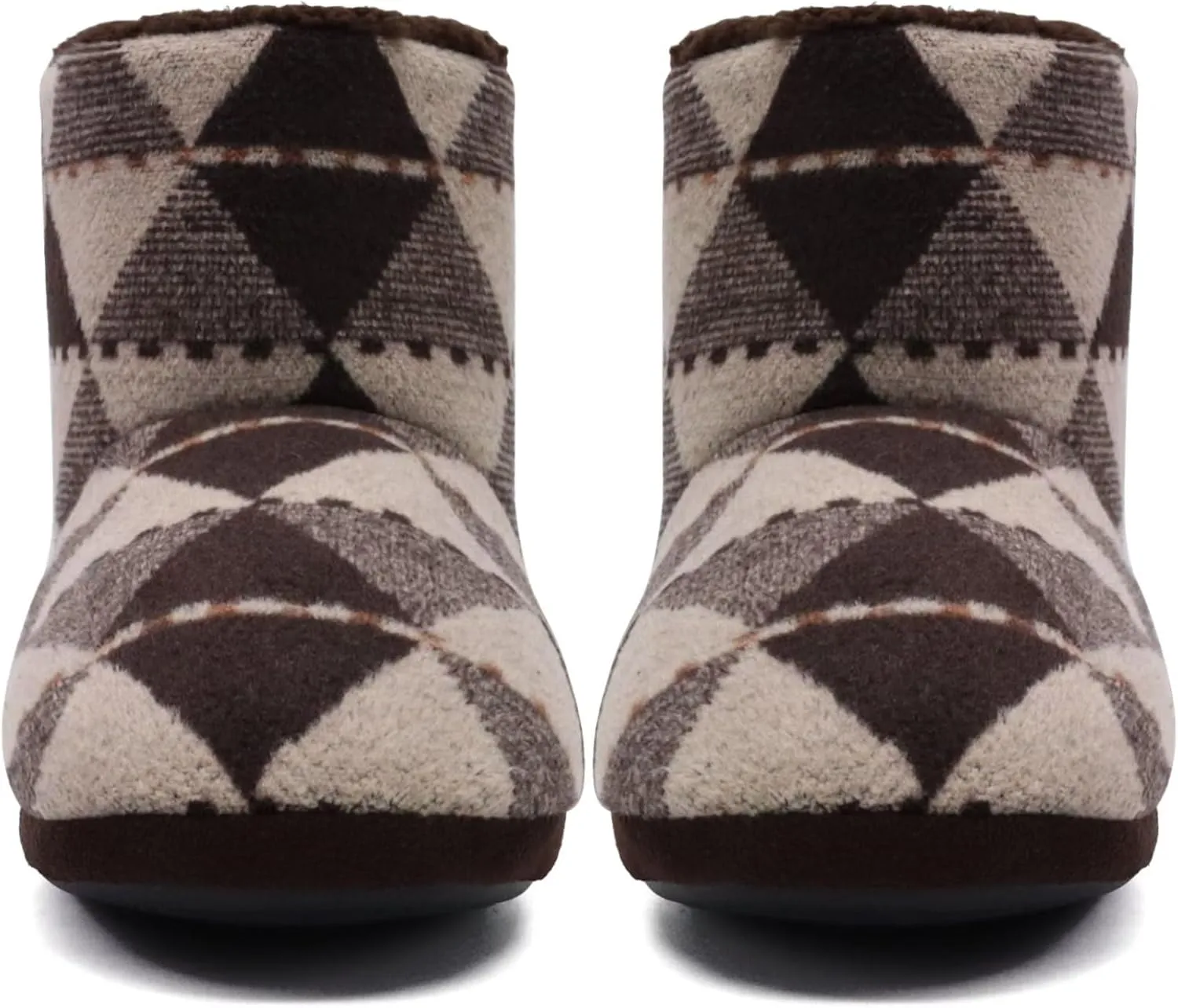 GPOS Knit Rock Wool Warm Men Indoor Pull on Cozy Memory Foam Slipper Boots Soft Rubber Sole