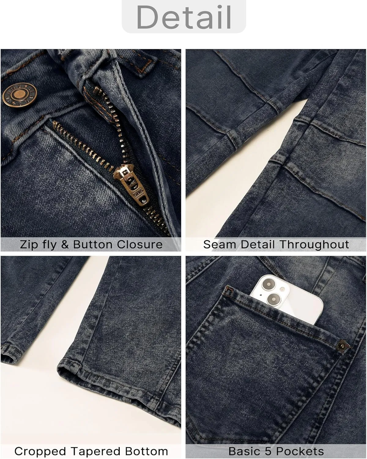 GRAPENT Barrel Jeans for Women Trendy High Waisted Wide Leg Baggy Cropped Relax Fit Stretch Denim Trouser Ankle Pants