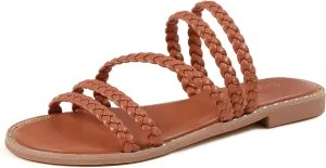 Greatonu Braided Sandals For Women 2025 Open Toe Fashion Slide Sandals Women Dressy Summer Flat US Size 6-11