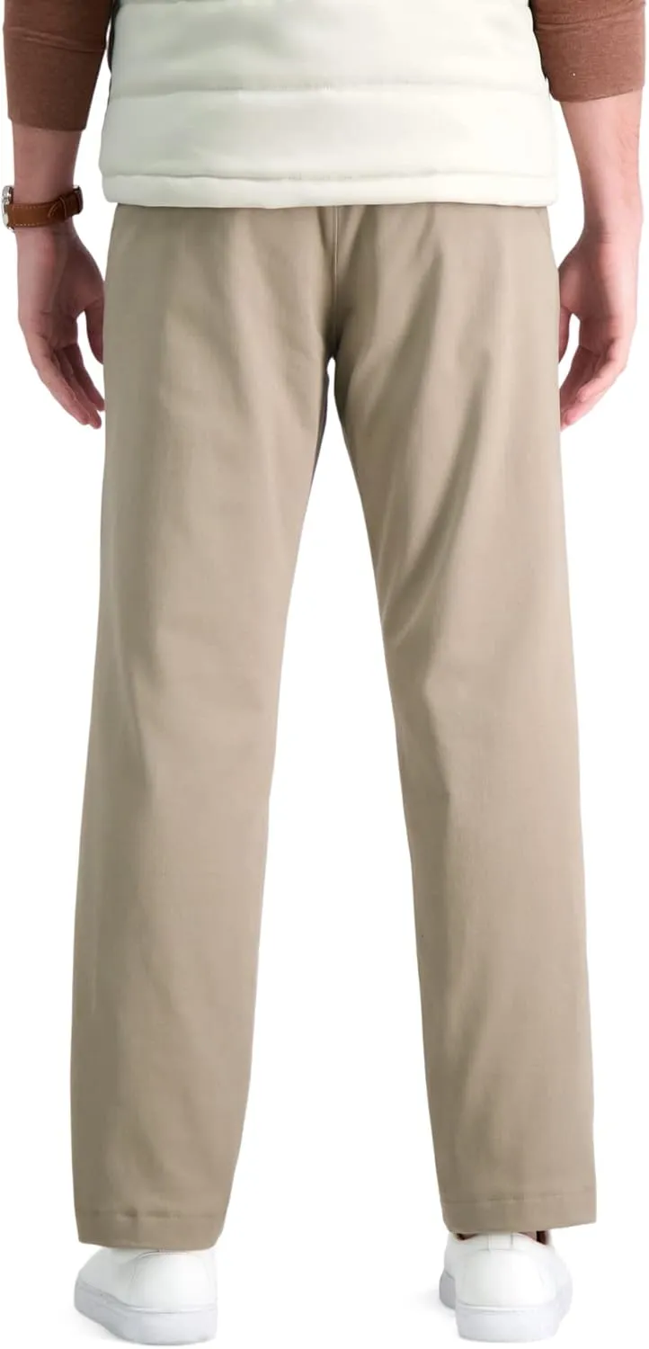Haggar Men's Life Khaki Comfort Flat Front Straight Fit Chino Pant
