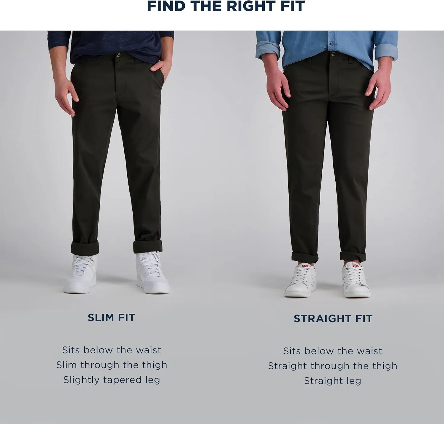 Haggar Men's Life Khaki Comfort Flat Front Straight Fit Chino Pant