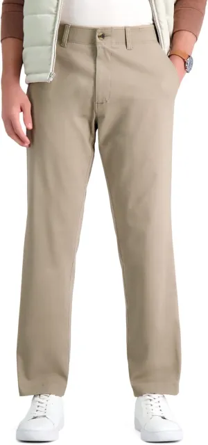 Haggar Men's Life Khaki Comfort Flat Front Straight Fit Chino Pant