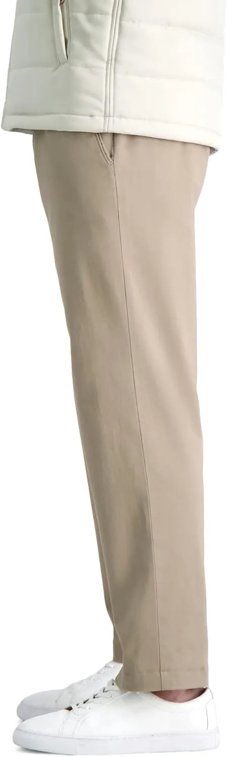 Haggar Men's Life Khaki Comfort Flat Front Straight Fit Chino Pant