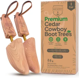 HOUNDSBAY Cowboy Boot Trees, Cedar Western Boot Tree for Men & Women, Shoe Tree for Boots, Boot Stretcher & Shaper