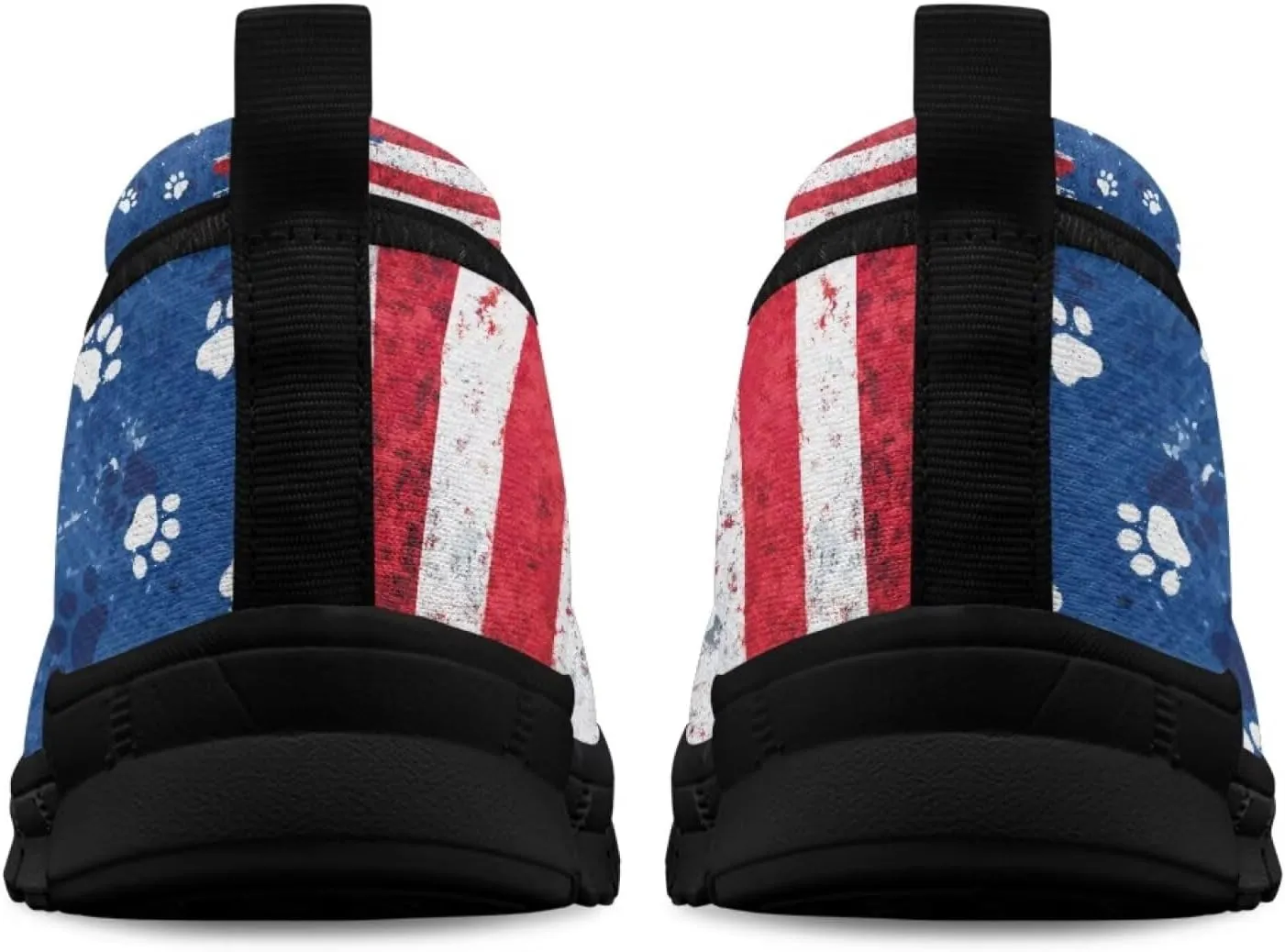 Howilath American Flag Print Flat Shoes for Women Slip on Trekking Shoes Casual Sport Shoes Lightweight Loafers