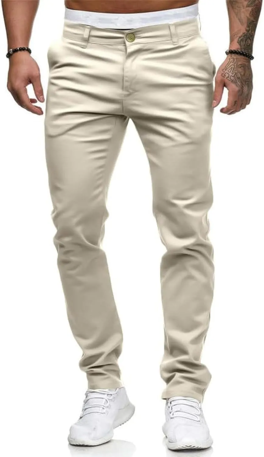 HUNGSON Men Skinny Slim Fit Casual Jeans Dyeing Stretch Straight Fashion Denim Pants