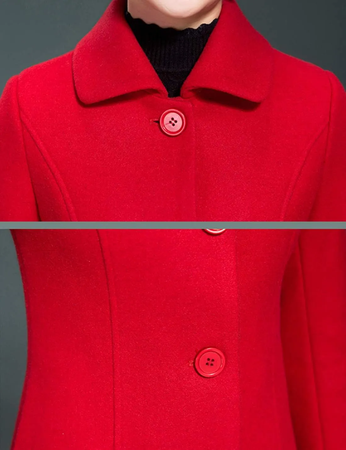 Jenkoon Women's Wool Trench Coat Winter Long Thick Overcoat Walker Coats