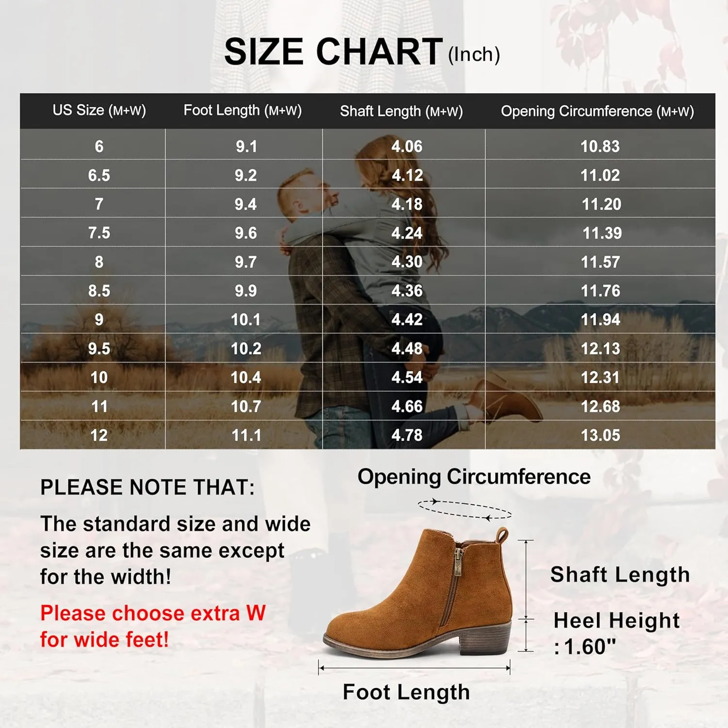 Jeossy Women's Ankle Boots, Classic Low Heeled Short Booties, Casual Comfortable Boots