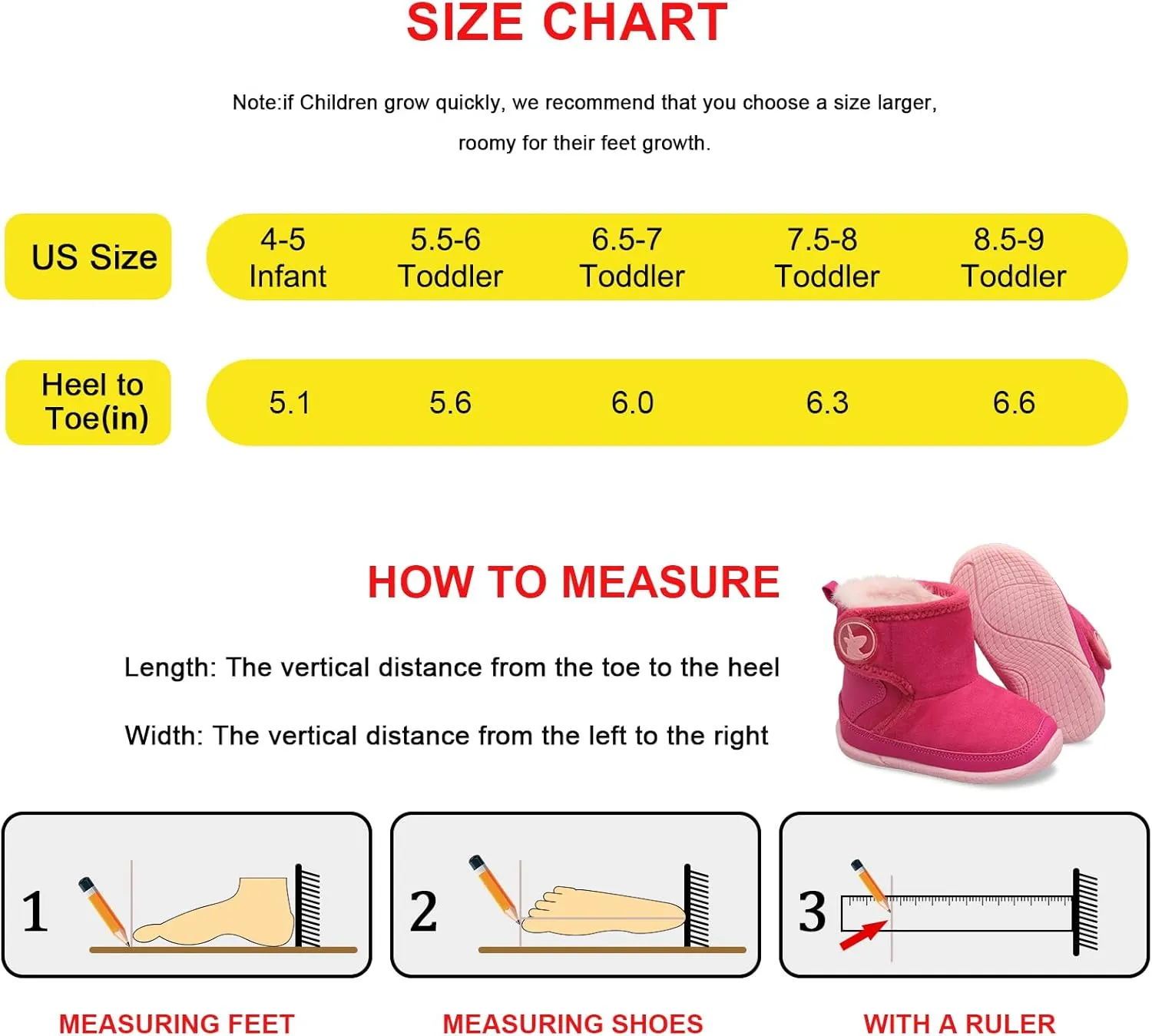JIASUQI Baby Toddler Boots Warm Winter Boots Slippers for Toddler Boys Girls