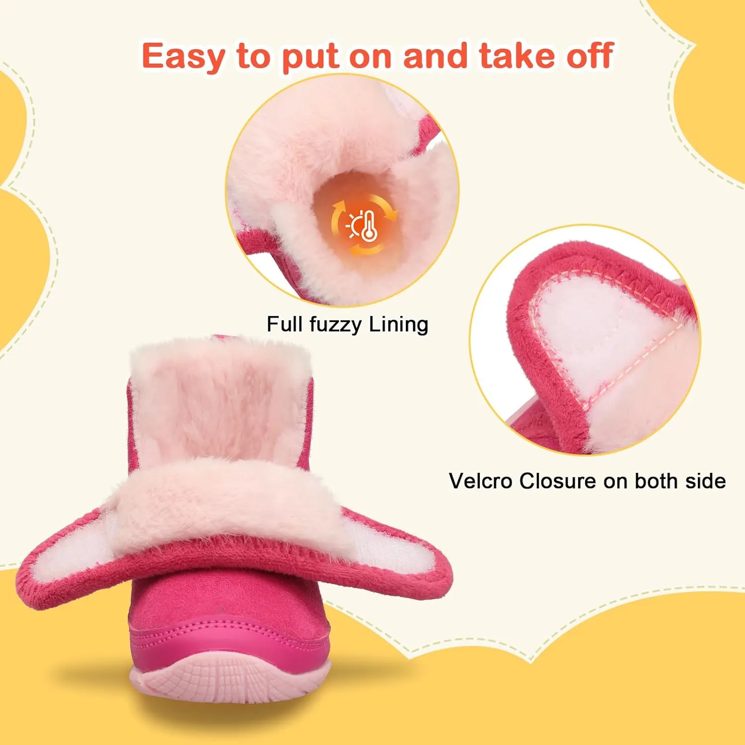 JIASUQI Baby Toddler Boots Warm Winter Boots Slippers for Toddler Boys Girls