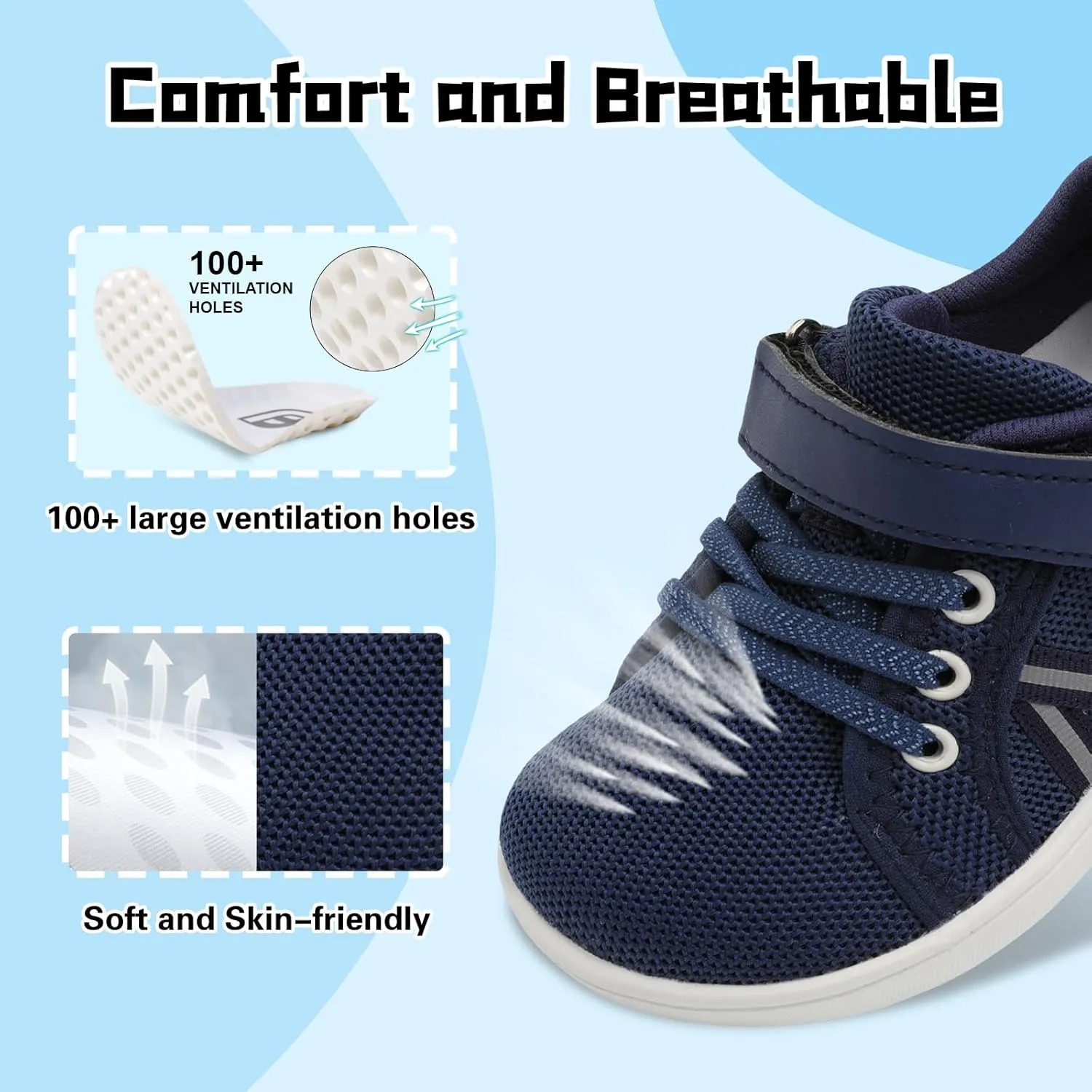 JOINFREE Toddler Shoes Boys Girls Wide Barefoot Shoes Little Kids Minimalist Sneakers Zero Drop Casual Walking Shoes Breathable Tennis Shoes Indoor Outdoor