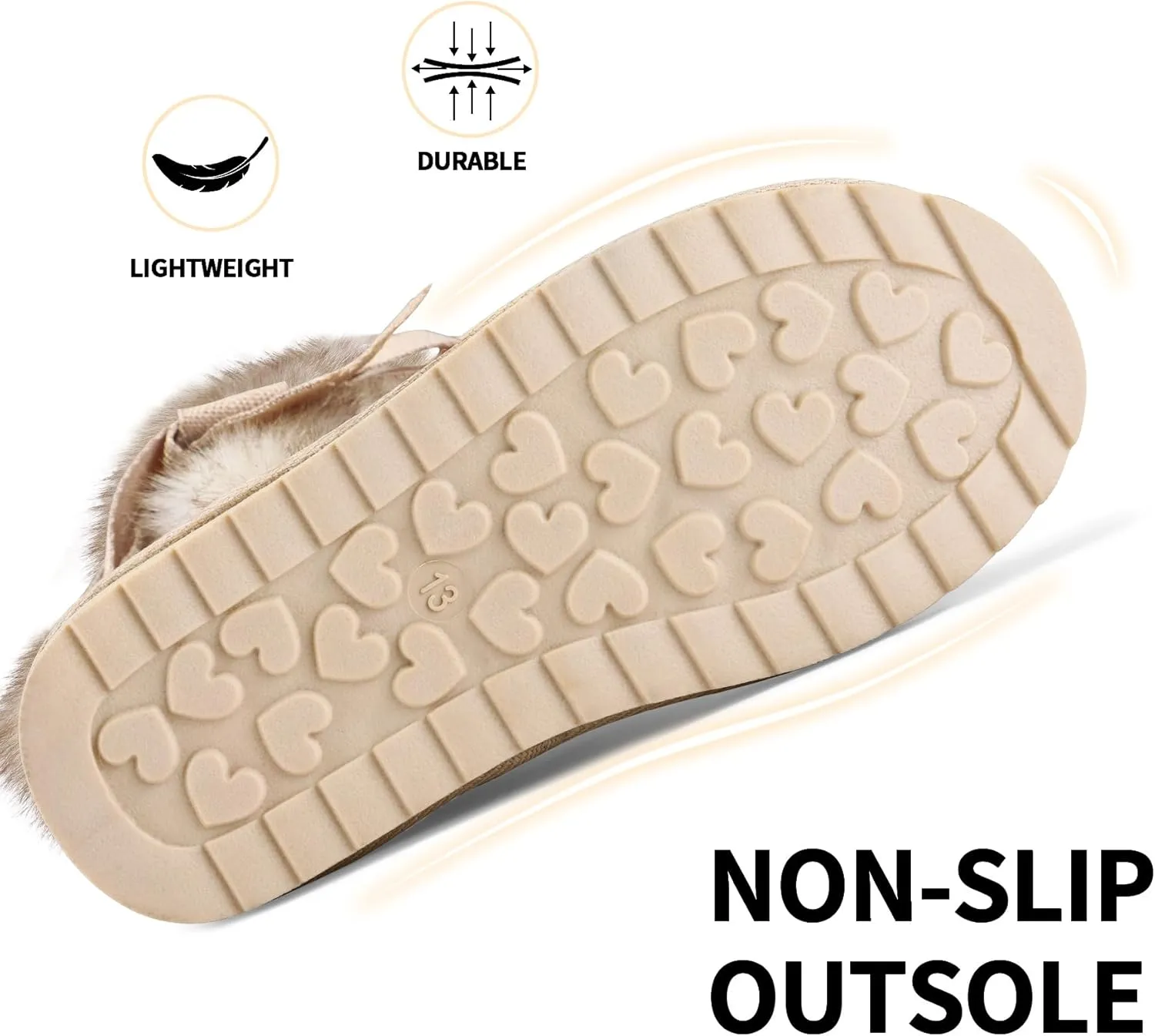 K KomForme Girls Kids Snow Boots Warm Fur Lined Slip On Outdoor Winter Shoes Lightweight Comfy（Little/Big Kids）