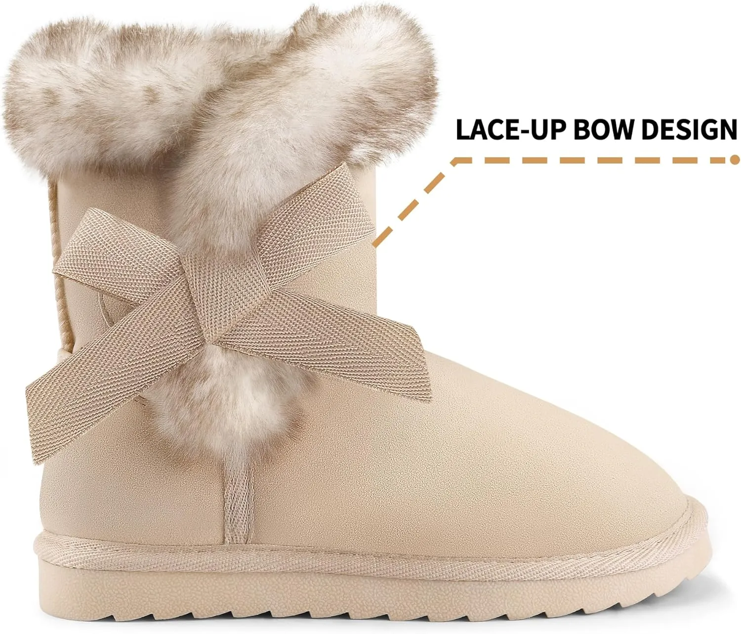 K KomForme Girls Kids Snow Boots Warm Fur Lined Slip On Outdoor Winter Shoes Lightweight Comfy（Little/Big Kids）