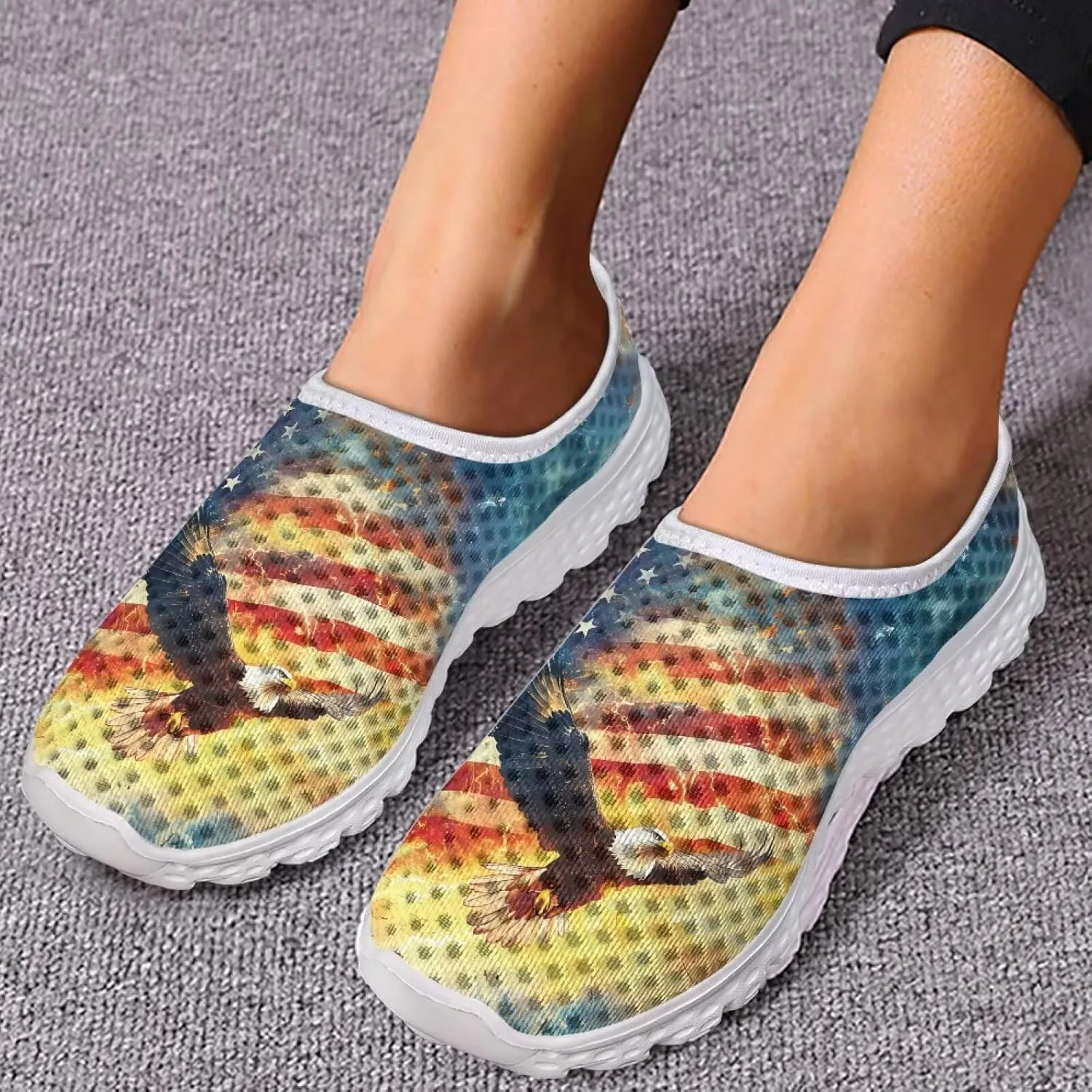 KEIAHUAN Trendy Running Shoes for Women Sneakers, Casual Lightweight Training Shoes Non-Slip Athletic Tennis Shoes