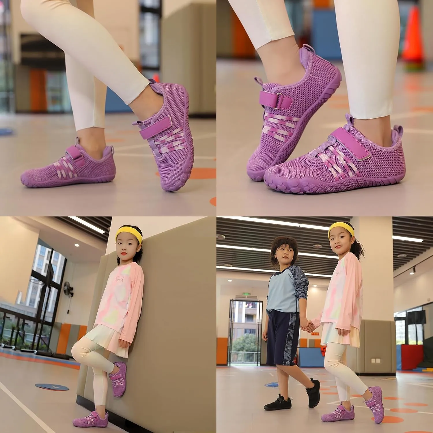 Kids Barefoot Shoes Boys Girls Footwear Toddler Shoes Wide Toe Box Hiking Flexible Zero Drop Sole Minimalist Sneakers Lightweight Breathable Slip On Running Tennis for Indoor Outdoor Little Big Kid