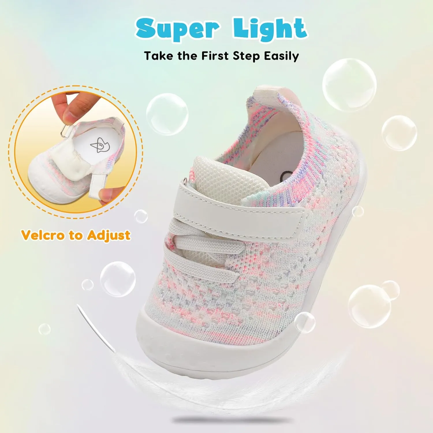 LeIsfIt Baby Shoes Girls Boys First Walking Shoes Infant Sneakers Crib Shoes Lightweight Non-Slip Shoes