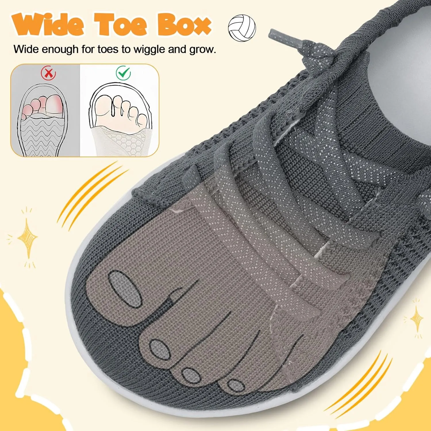 LeIsfIt Toddler Shoes Girls Boys Wide Shoes Kids Zero Drop Minimalist Sneakers Barefoot Slip on Tennis Sneakers