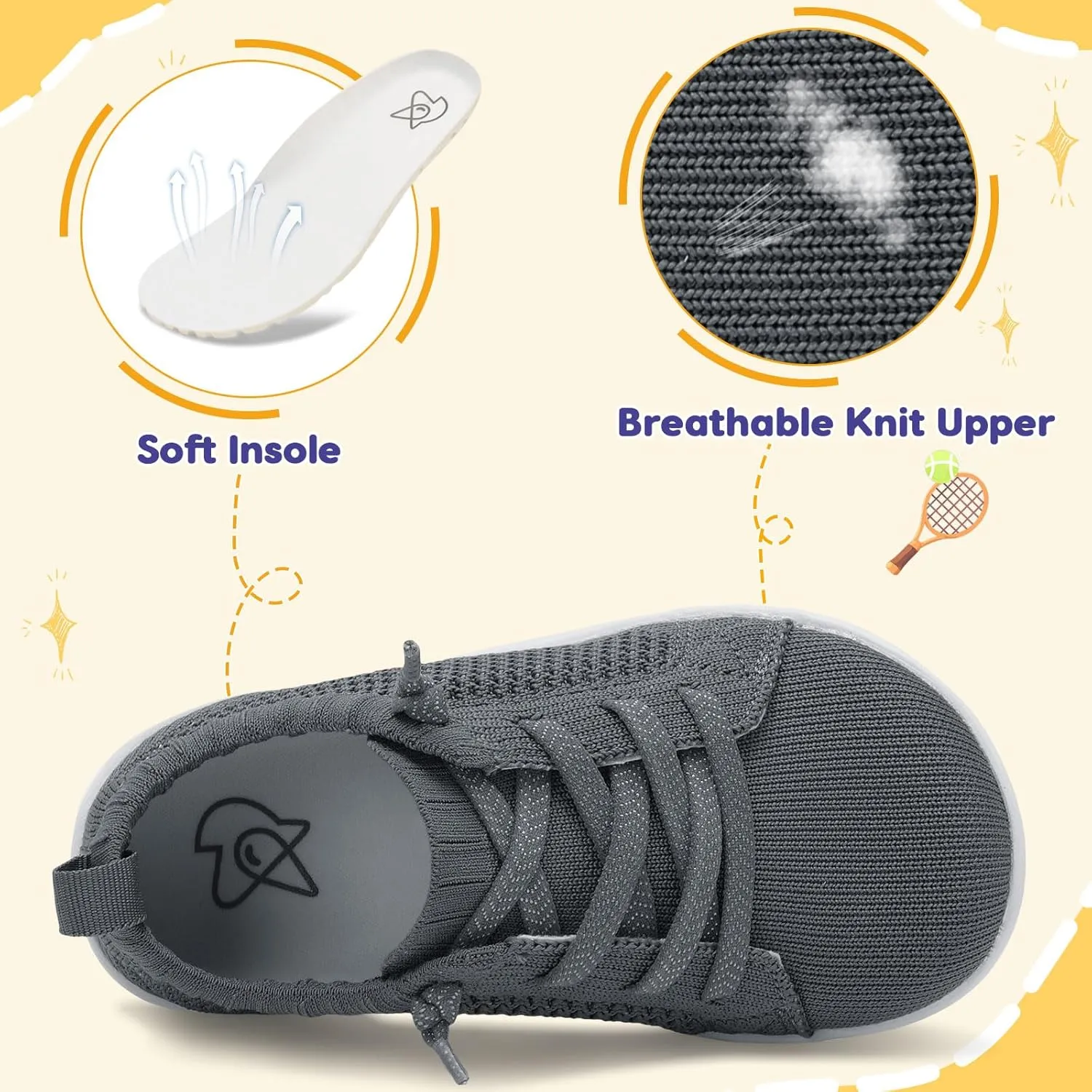 LeIsfIt Toddler Shoes Girls Boys Wide Shoes Kids Zero Drop Minimalist Sneakers Barefoot Slip on Tennis Sneakers