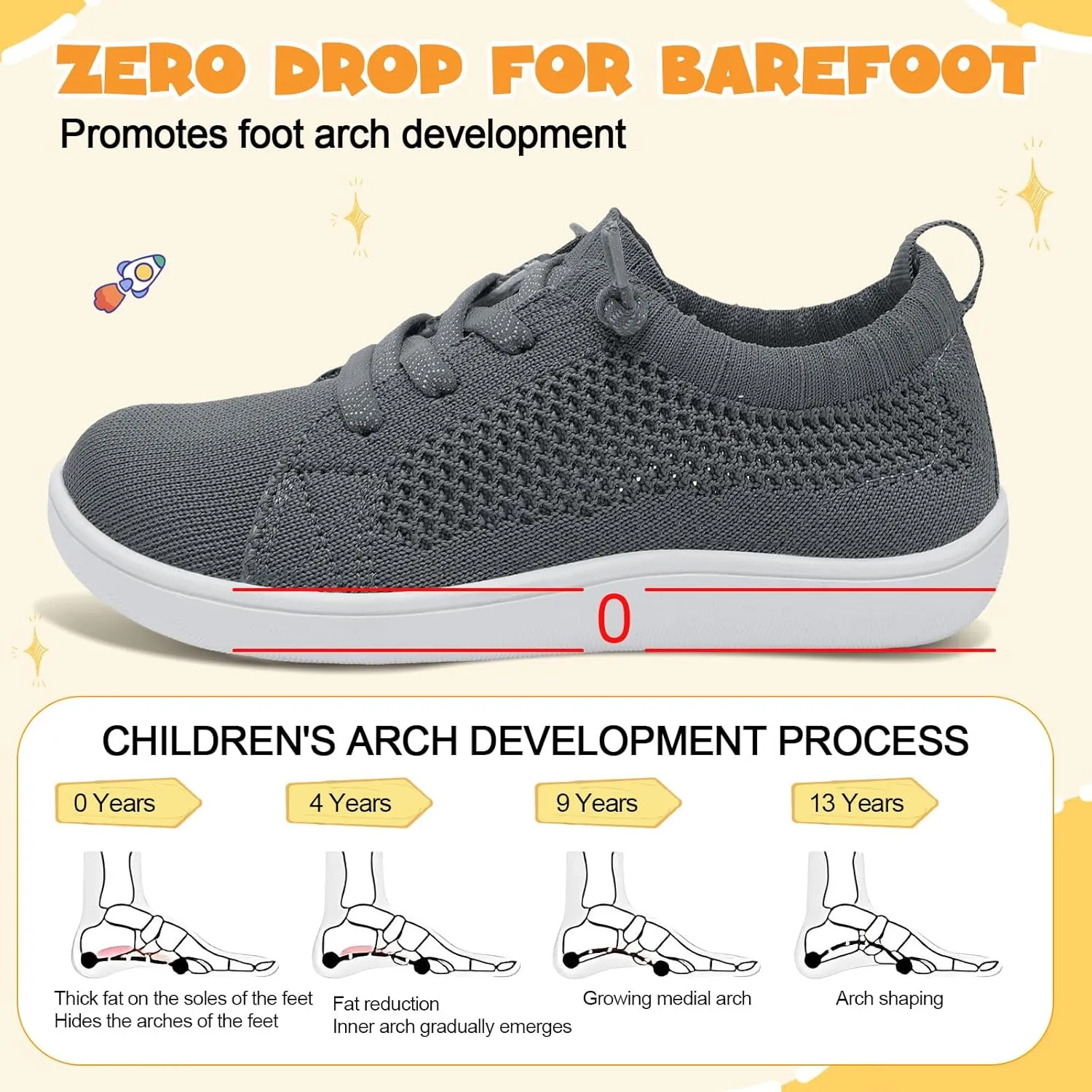 LeIsfIt Toddler Shoes Girls Boys Wide Shoes Kids Zero Drop Minimalist Sneakers Barefoot Slip on Tennis Sneakers