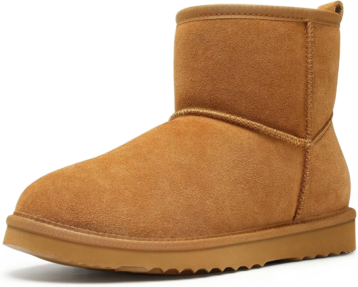 Litfun Suede Mini Boots for Women Winter Warm Fuzzy Boots Comfort Snow Boots with Fur Lined