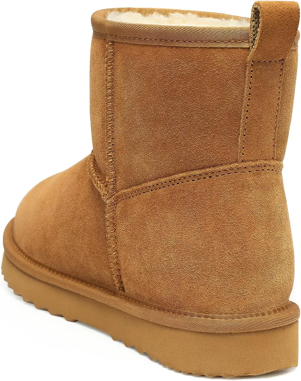 Litfun Suede Mini Boots for Women Winter Warm Fuzzy Boots Comfort Snow Boots with Fur Lined