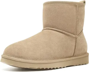 Litfun Suede Mini Boots for Women Winter Warm Fuzzy Boots Comfort Snow Boots with Fur Lined