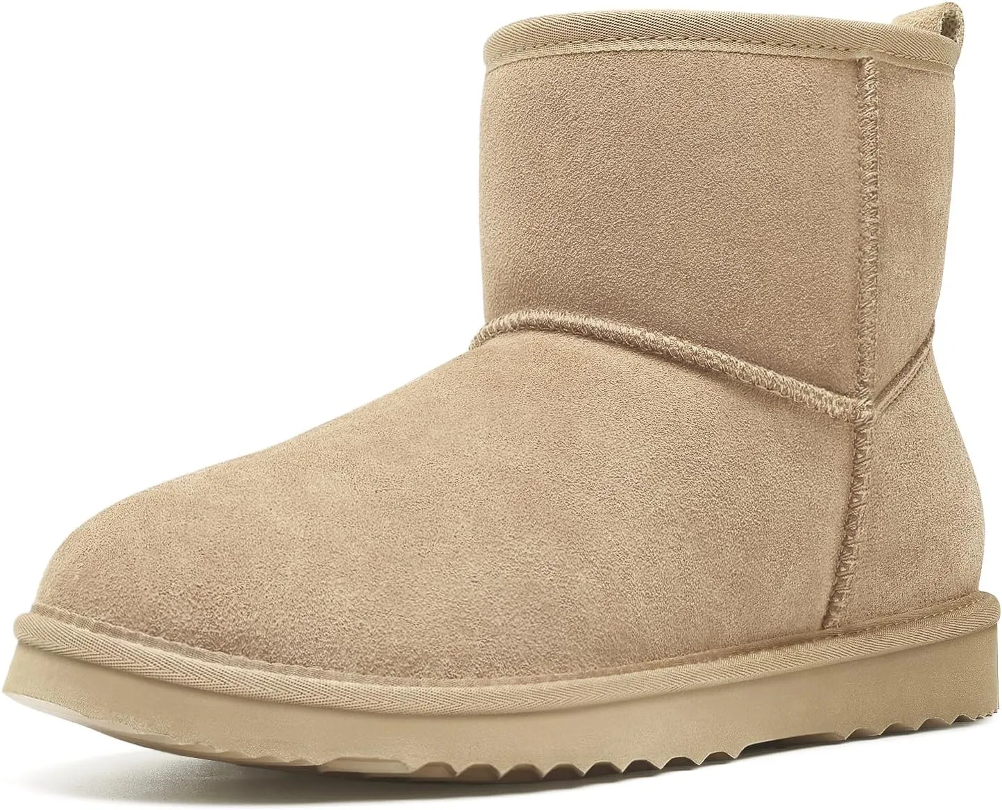 Litfun Suede Mini Boots for Women Winter Warm Fuzzy Boots Comfort Snow Boots with Fur Lined