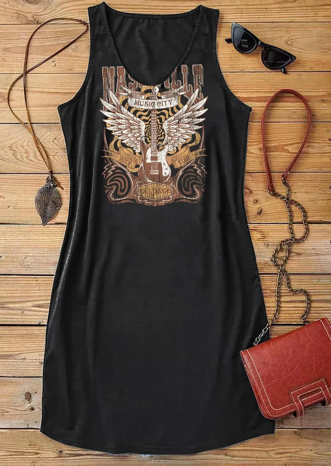 Live Simple Coconut Tree Sleeveless Mini Dress Summer Beach Mini Dress Women's Summer Casual Sexy V Neck Mini Tank Dress