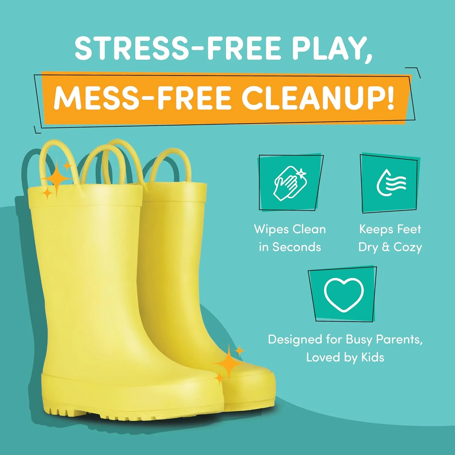 Lone Cone Premium Natural Rubber Rain Boots for Toddlers and Kids with Solid Design