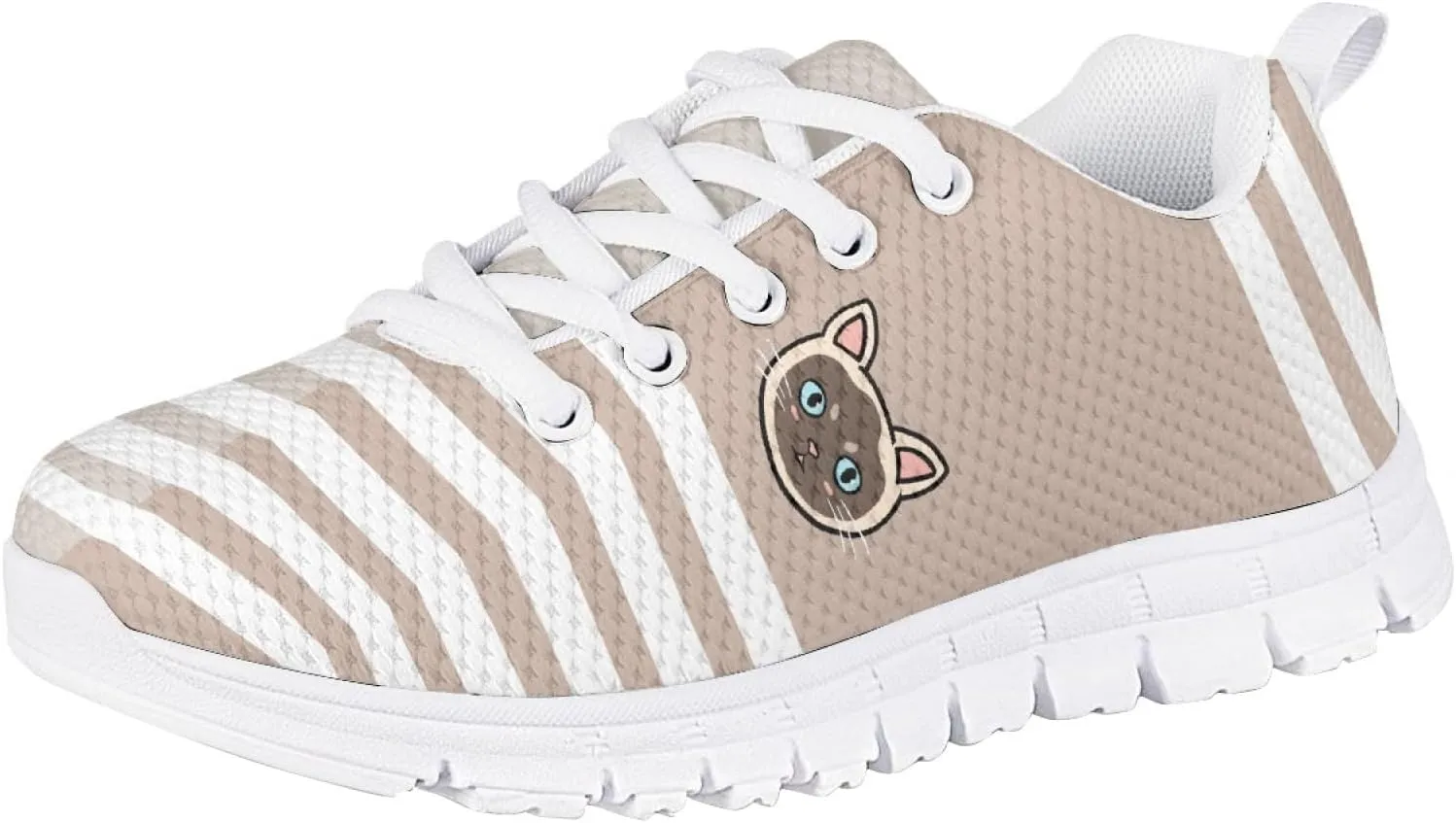MARSVOVO Sneakers for Kids Girls Flexible Athletic Lightweight Breathable Lace-up First Shoes for Walking Boy Girl Most Comfortable Classic Printed Casual Fashion Non Slip Sport Girl Running Shoes