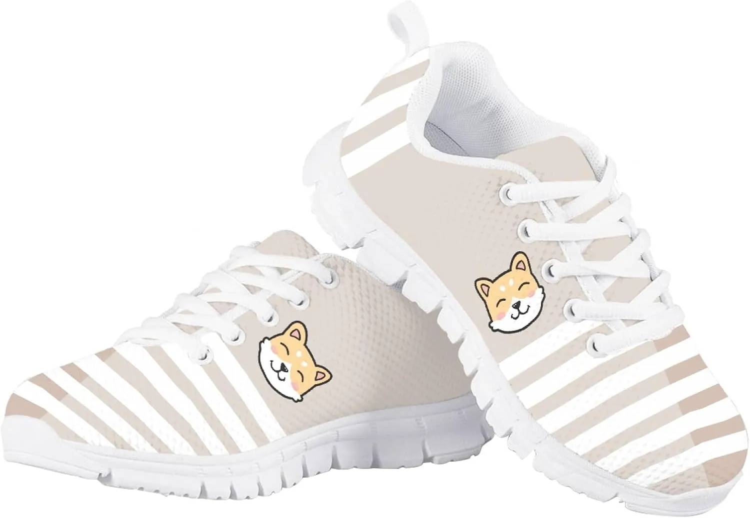 MARSVOVO Sneakers for Kids Girls Flexible Athletic Lightweight Breathable Lace-up First Shoes for Walking Boy Girl Most Comfortable Classic Printed Casual Fashion Non Slip Sport Girl Running Shoes