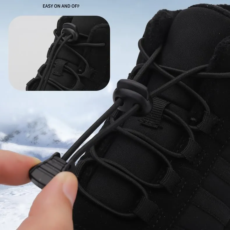 Mens Barefoot Boots Shoes, Womens Snow Boots - Warm Minimalist Wide Toe, Couples Waterproof Winter Snow Boots, Warm Ankle Booties with Arch Support Anti-Slip Outdoor Casual Ankle Sneakers