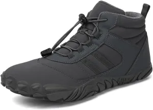 Mens Barefoot Boots Shoes, Womens Snow Boots - Warm Minimalist Wide Toe, Couples Waterproof Winter Snow Boots, Warm Ankle Booties with Arch Support Anti-Slip Outdoor Casual Ankle Sneakers