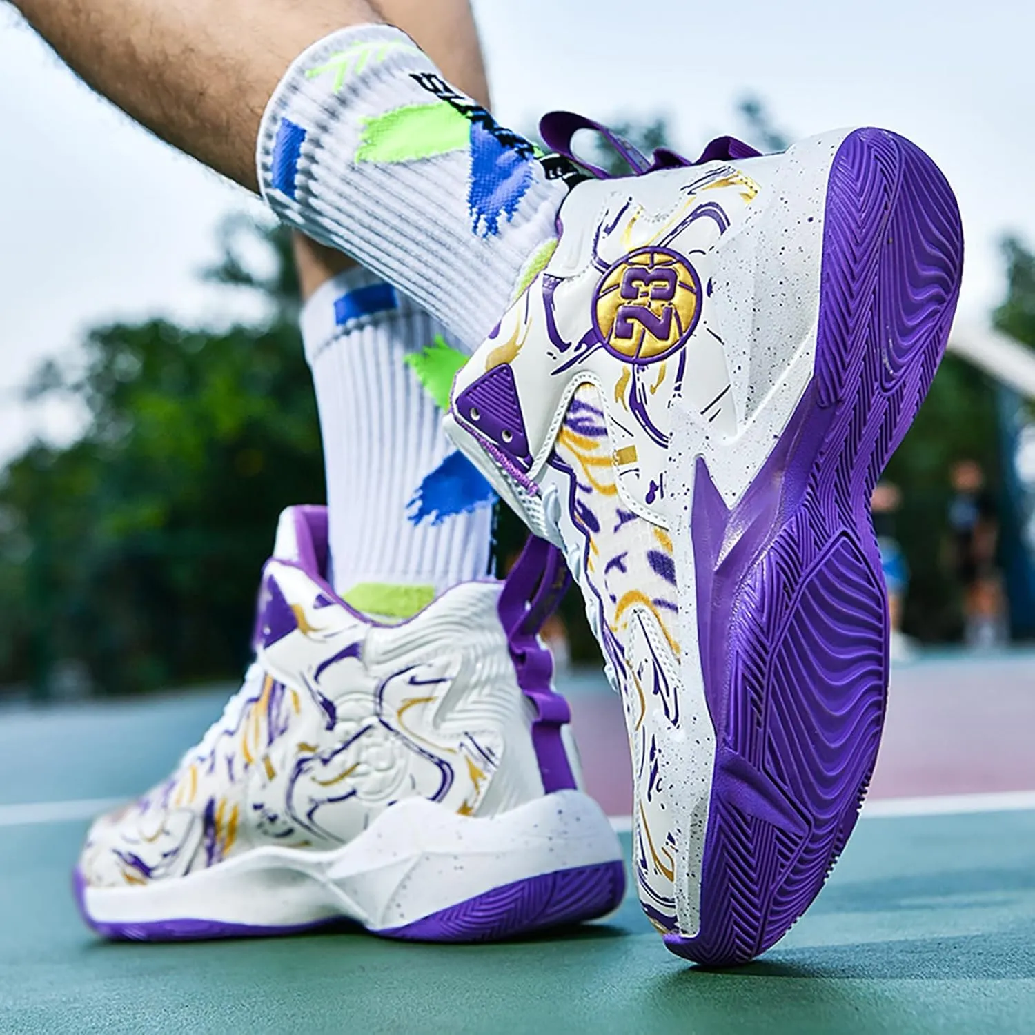 Men's Basketball Shoes Fashion Printed Sneakers