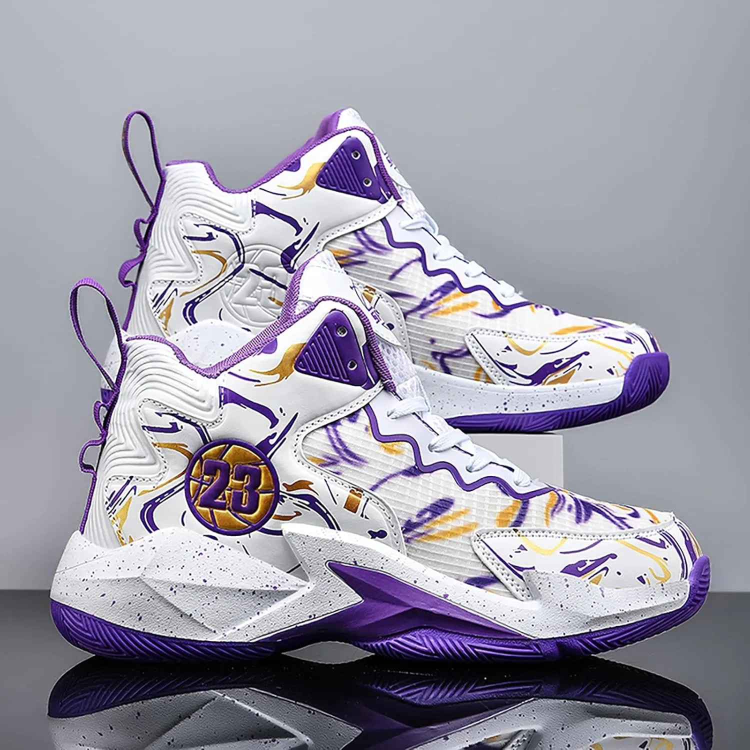 Men's Basketball Shoes Fashion Printed Sneakers