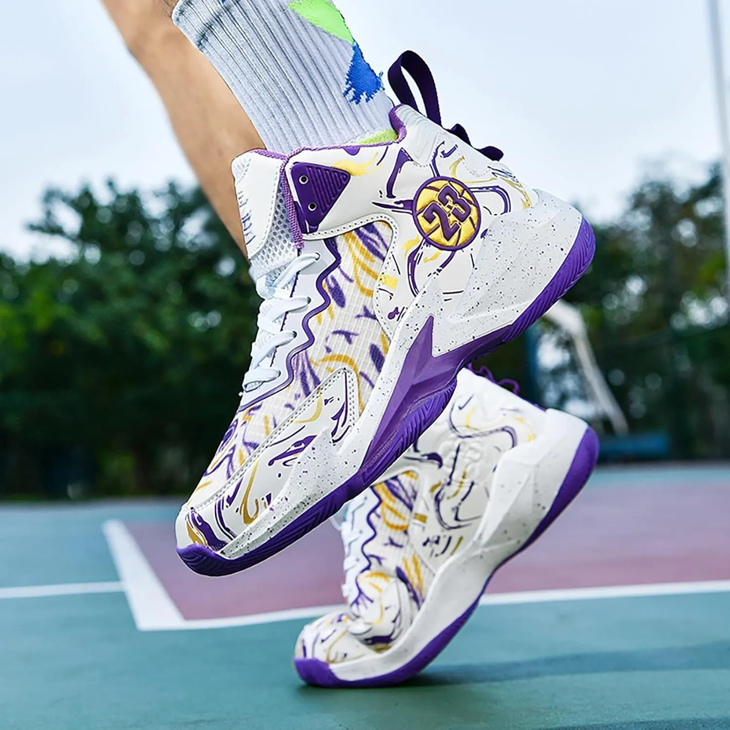 Men's Basketball Shoes Fashion Printed Sneakers