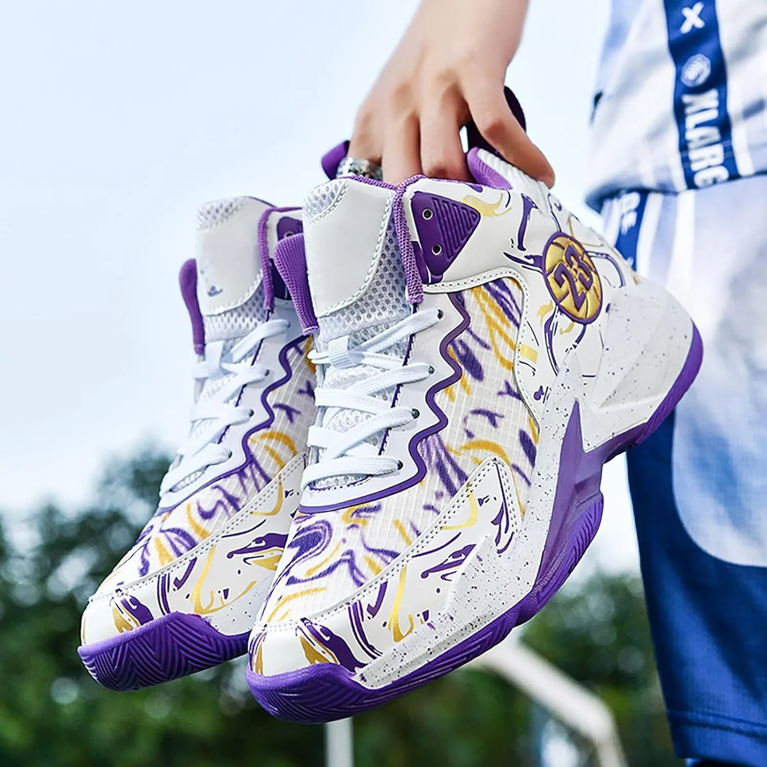 Men's Basketball Shoes Fashion Printed Sneakers