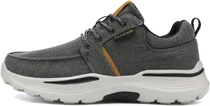 Men's Canvas Lace-Up Casual Sneakers with Arch Support,Outdoor Fashion Platform Lightweight Walking Shoes,Plus Size Comfortable Slip On Espadrilles.