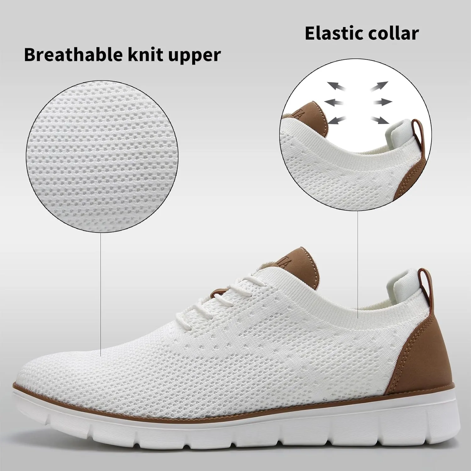Men's Casual Dress Oxfords Sneakers Business Mesh Breathable Lightweight Walking Shoes Tennis Comfortable