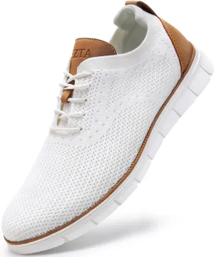 Men's Casual Dress Oxfords Sneakers Business Mesh Breathable Lightweight Walking Shoes Tennis Comfortable