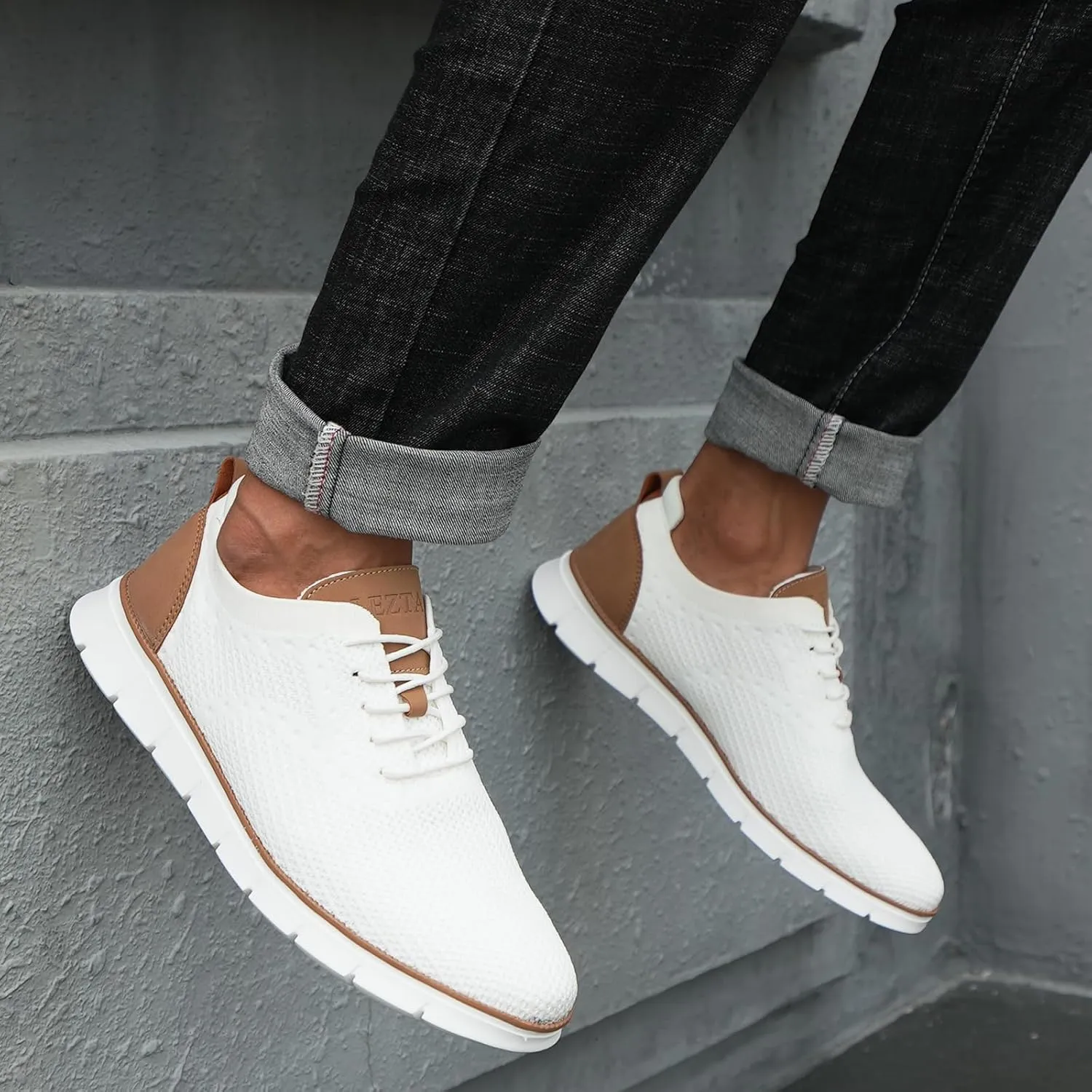 Men's Casual Dress Oxfords Sneakers Business Mesh Breathable Lightweight Walking Shoes Tennis Comfortable
