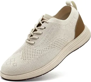 Men's Casual Dress Sneakers Oxfords Lace-Up Mesh Breathable Lightweight Fashion Walking Shoes Tennis Comfortable