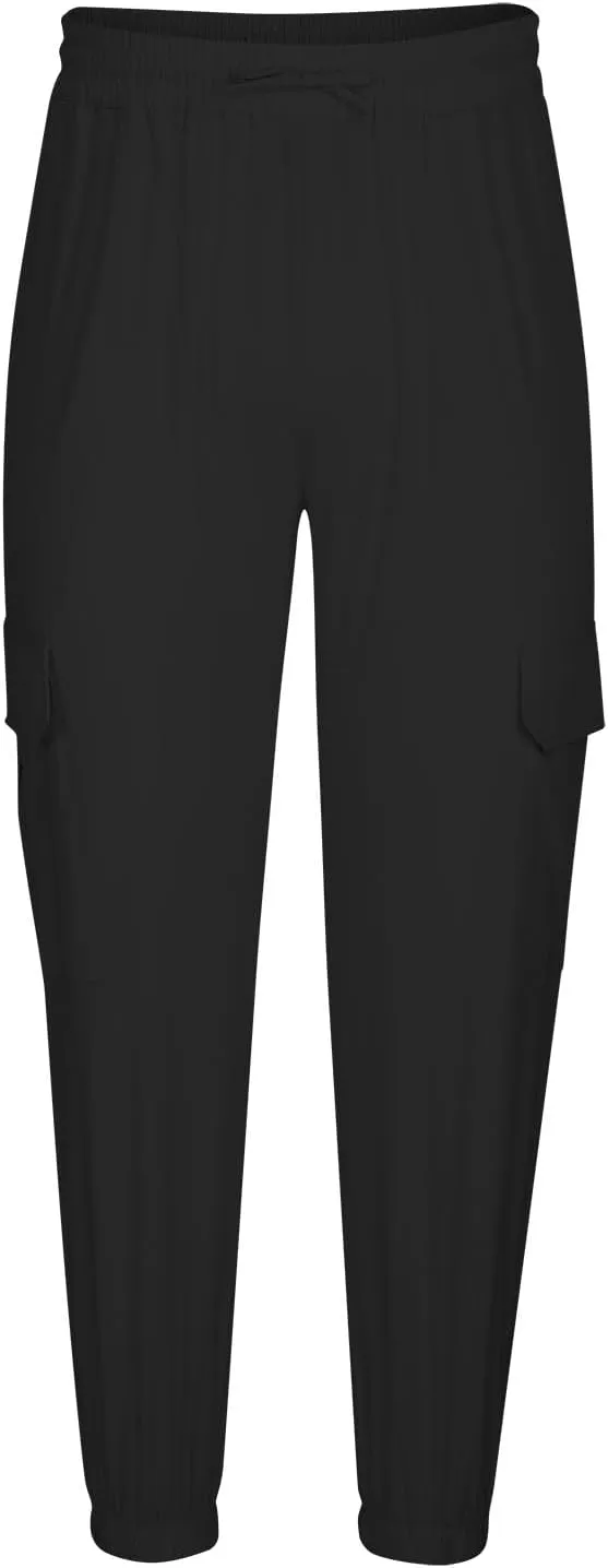 Mens Casual Pants Fall Solid Simple Drawstring Pants Lightweight Baggy Hiking Workout Sweatpants with Multi Pockets